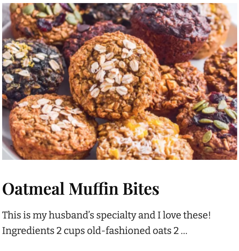 post preview Oatmeal Muffin Bites recipe