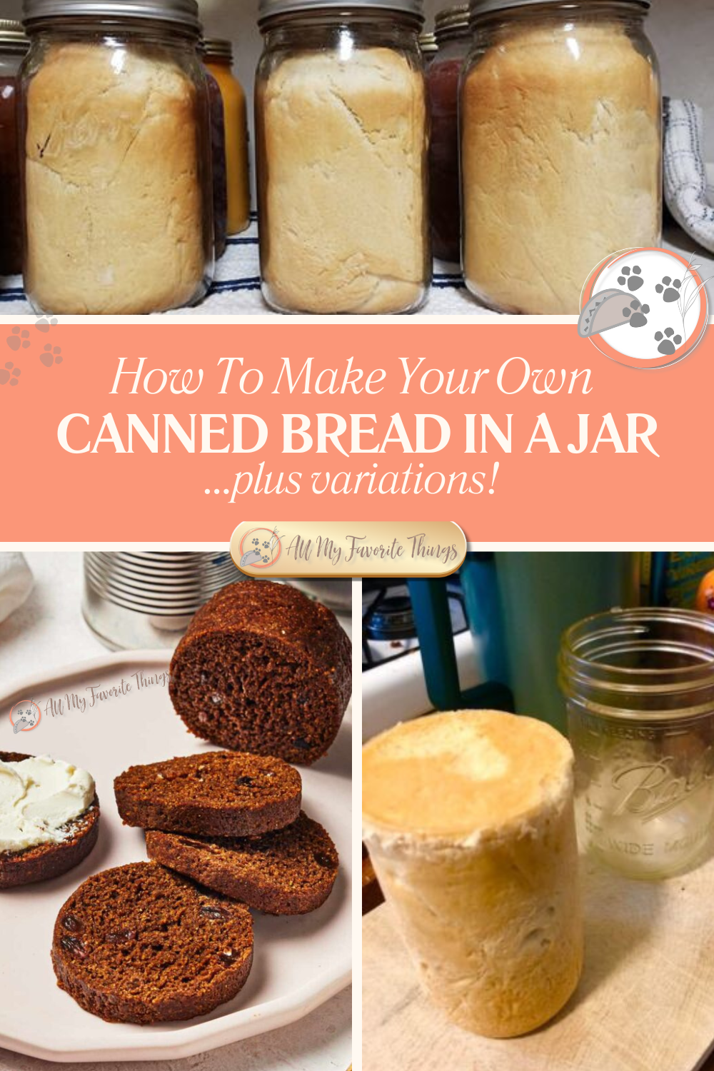 Canned Bread canning white bread in a jar homemade at home