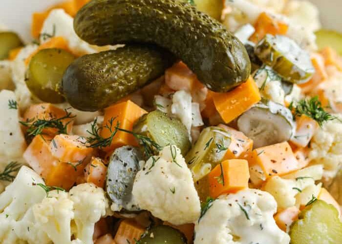 cauliflower dill pickle salad