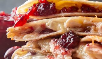Thanksgiving Turkey and Sweet Potato Quesadilla brie
