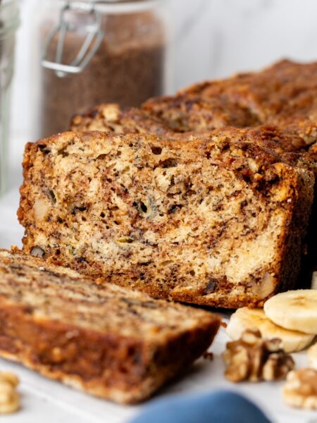 The BEST Protein Banana Bread Recipe moist marble soft walnuts nuts