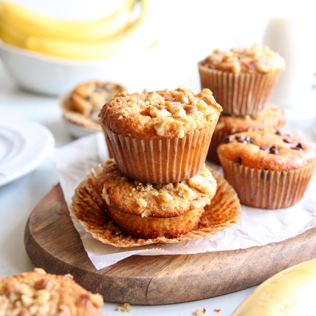 protein Banana bread muffins nut